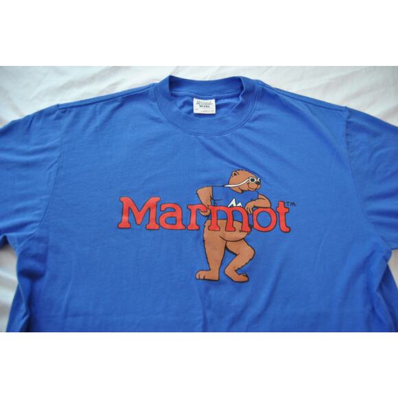 Marmot Mountain Works Leaning Marty Blue Short Sleeve Shirt Large - Picture 2 of 7